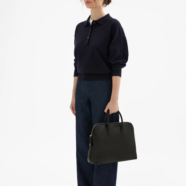 Valextra MyLogo Sublime Bowling Medium Bag in Black | Totes & Top-Handle Bags | Luxury Shoes 