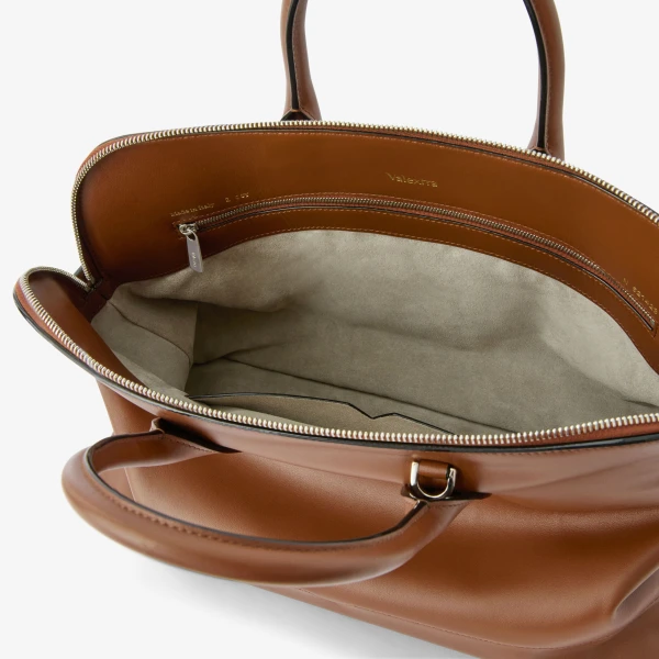 Valextra MyLogo Sublime Bowling Medium Bag in Chocolate Brown | Totes & Top-Handle Bags | Luxury Shoes 