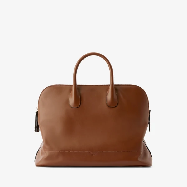 Valextra MyLogo Sublime Bowling Medium Bag in Chocolate Brown | Totes & Top-Handle Bags | Luxury Shoes 