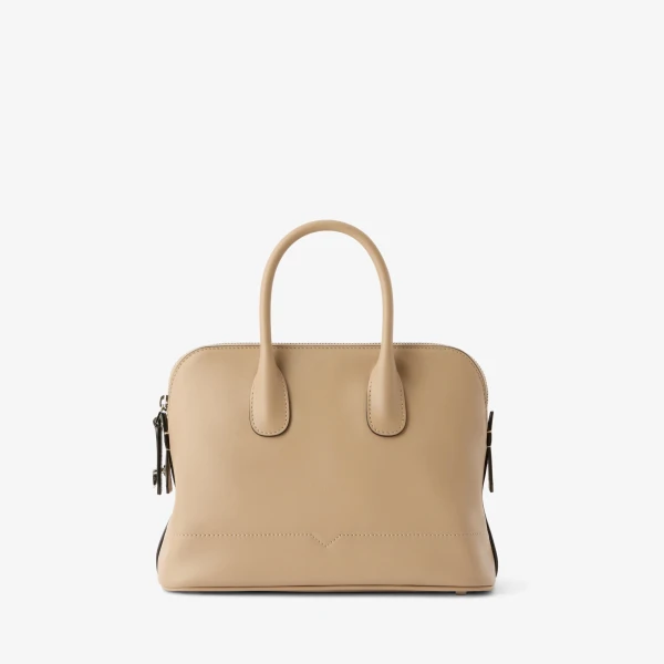 Valextra MyLogo Sublime Bowling Mini Bag in Cashmere Beige | Mini Bags | Luxury Shoes 
