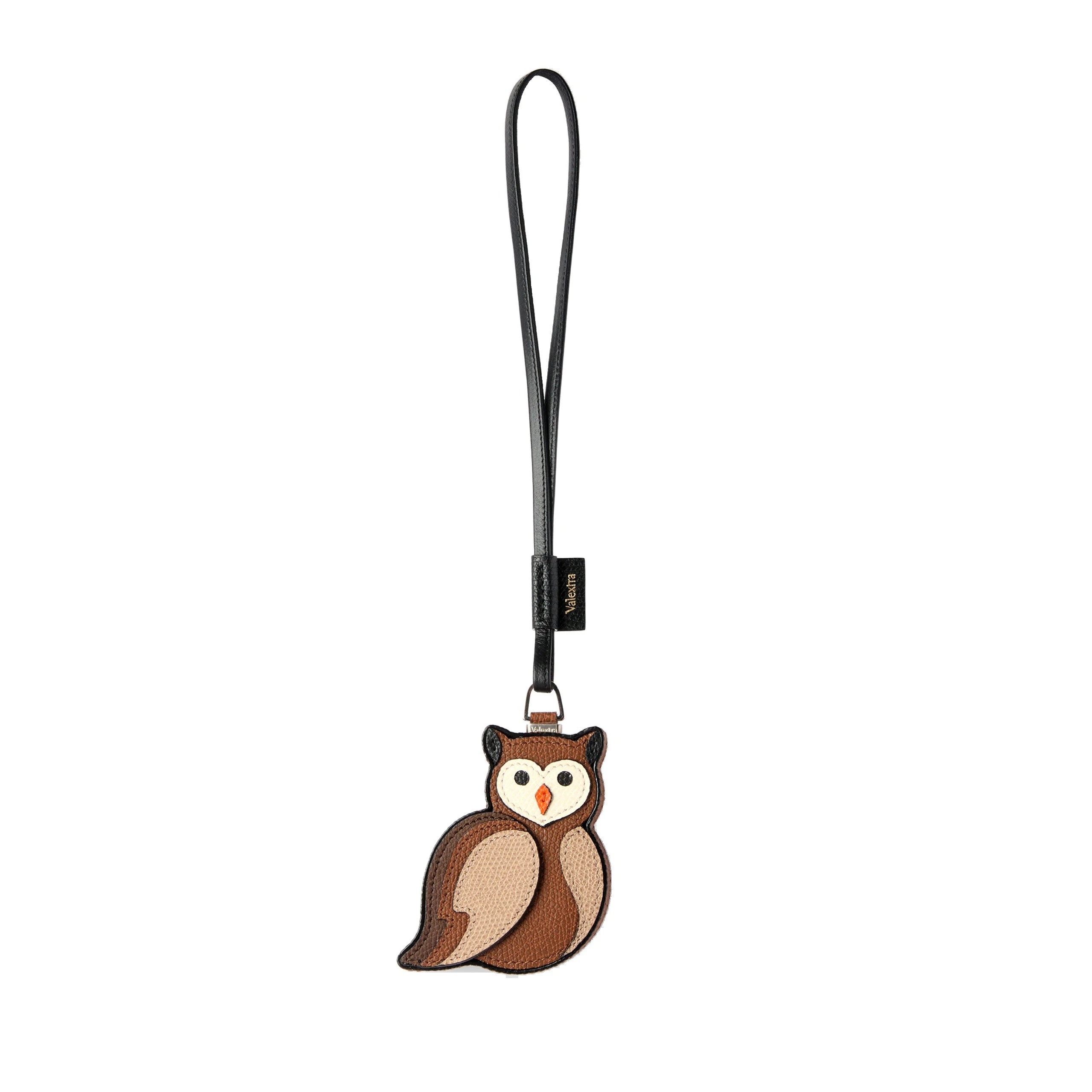 Valextra Owl Charm in Brown Mix Valextra Owl Charm in Brown Mix | Bag charms | Luxury Shoes