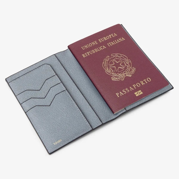 Valextra Passport Holder 3CC in Niagara Blue | Wallets & Purses | Luxury Shoes 