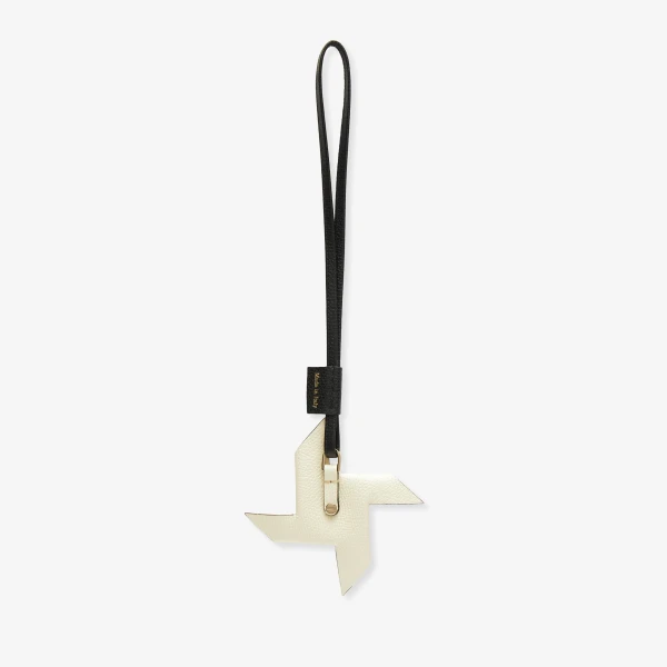 Valextra Pinwheel Charm in Black and Pergamena White | Bag charms | Luxury Shoes 