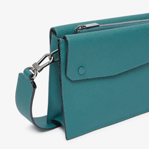 Valextra Pocket Crossbody Bag in Bottle Green | Men Bags | Luxury Shoes 