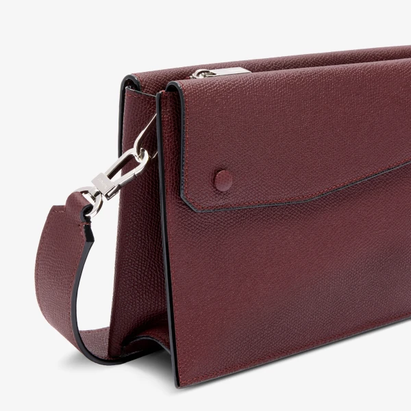 Valextra Pocket Crossbody Bag in Claret Red | Men Bags | Luxury Shoes 