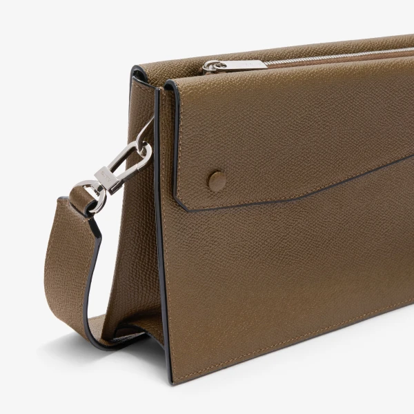 Valextra Pocket Crossbody Bag in Khaki | Men Bags | Luxury Shoes 