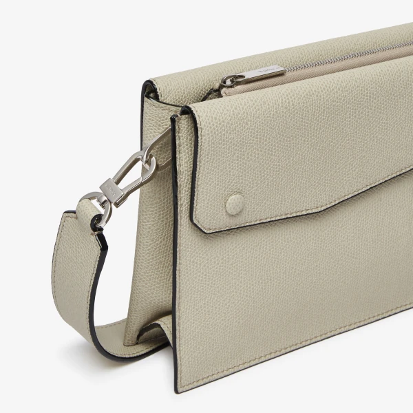 Valextra Pocket Crossbody Bag in Linen Grey | Men Bags | Luxury Shoes 