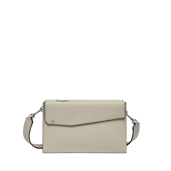 Valextra Pocket Crossbody Bag in Linen Grey | Men Bags | Luxury Shoes 