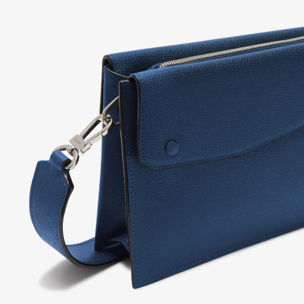 Valextra Pocket Crossbody Bag in Sapphire Blue | Shoulder & Crossbody Bags | Luxury Shoes 