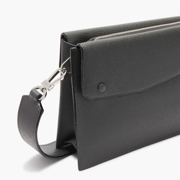 Valextra Pocket Crossbody Bag in Smokey Grey | Men Bags | Luxury Shoes 