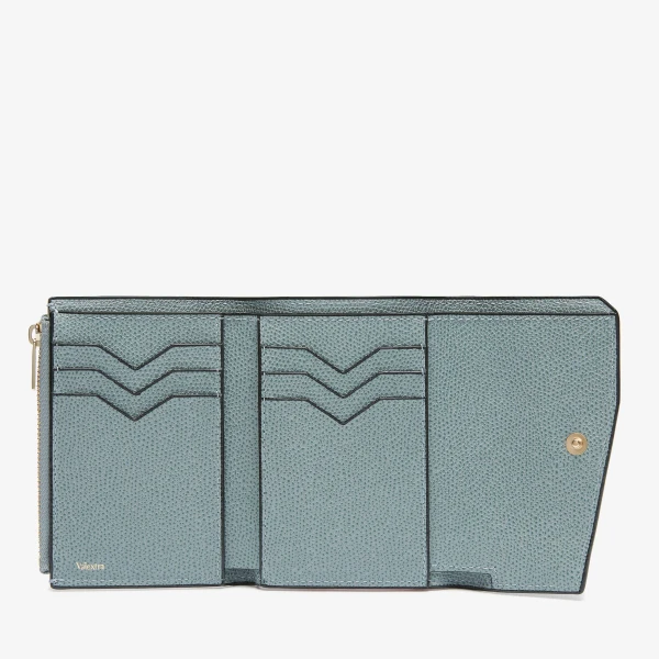 Valextra Pocket Purse 6CC in Smokey Blue | Wallets & Purses | Luxury Shoes 