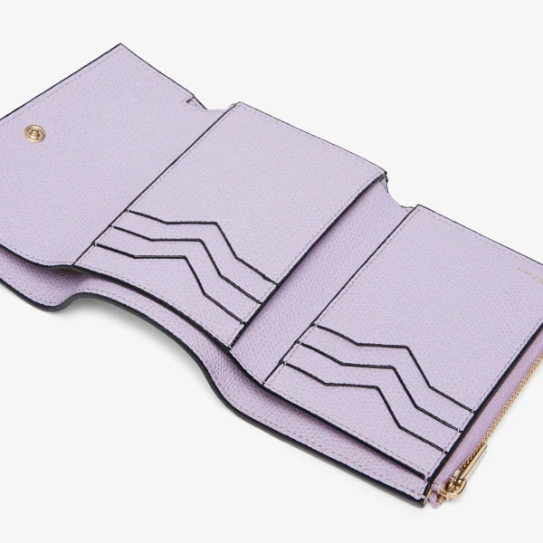 Valextra Pocket Purse 6CC in Wisteria Pink | Wallets & Purses | Luxury Shoes 