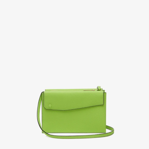 Valextra Pocket Slim Crossbody Bag in Apple Green | Shoulder & Crossbody Bags | Luxury Shoes 