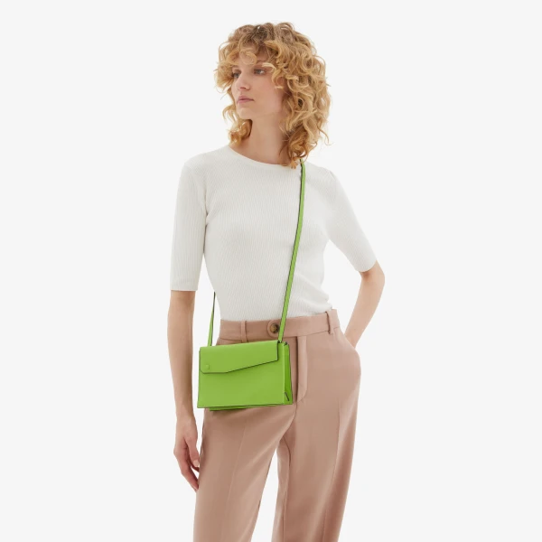 Valextra Pocket Slim Crossbody Bag in Apple Green | Shoulder & Crossbody Bags | Luxury Shoes 