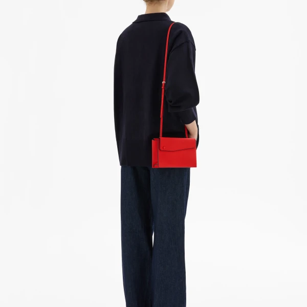Valextra Pocket Slim Crossbody Bag in Crimson Red | Shoulder & Crossbody Bags | Luxury Shoes 