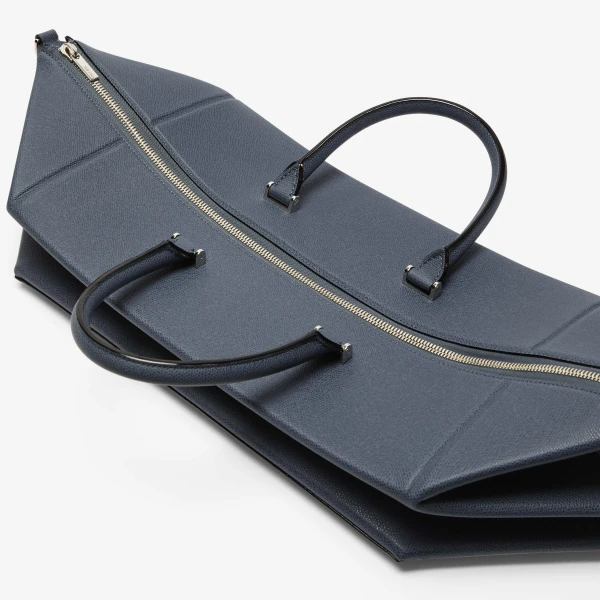 Valextra Polyhedral Travel Bag in Avio Blue | Totes & Top-Handle Bags | Luxury Shoes 