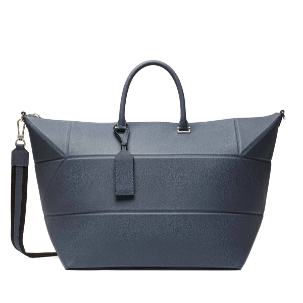 Valextra Polyhedral Travel Bag in Avio Blue | Totes & Top-Handle Bags | Luxury Shoes 