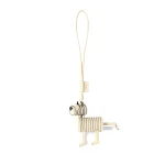 Valextra Puppy Dog Charm in Pergamena White and Black | Bag charms | Luxury Shoes 