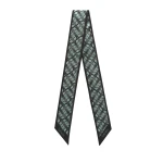 Valextra Silk Band Abstract in Black and Eucalyptus Green | Scarves | Luxury Shoes 