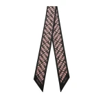 Valextra Silk Band Abstract in Black and Peony Pink | Scarves | Luxury Shoes 