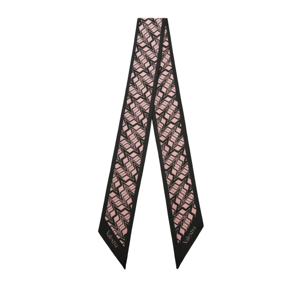 Silk Band Abstract in Black and Peony Pink