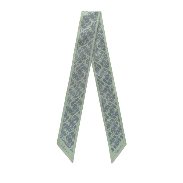 Silk Band Abstract in Celadon Green and Niagara Blue