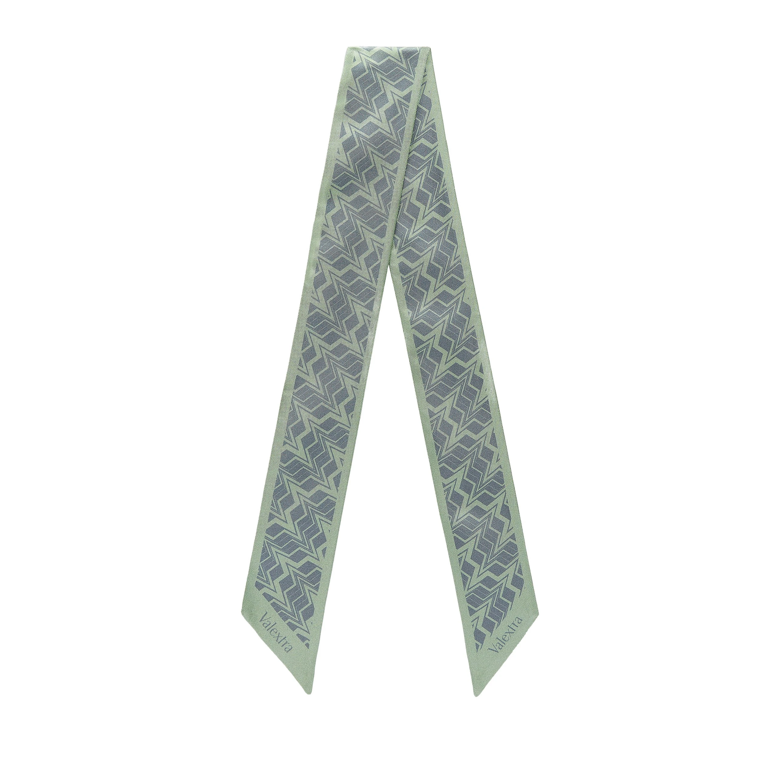 Valextra Silk Band Abstract in Celadon Green and Niagara Blue Valextra Silk Band Abstract in Celadon Green and Niagara Blue | Scarves | Luxury Shoes
