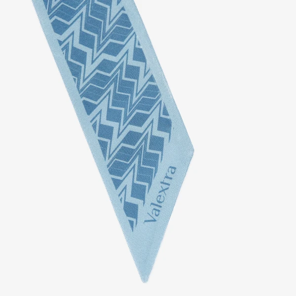 Valextra Silk Band Abstract in Cerulean Blue and Nebula Blue | Scarves | Luxury Shoes 