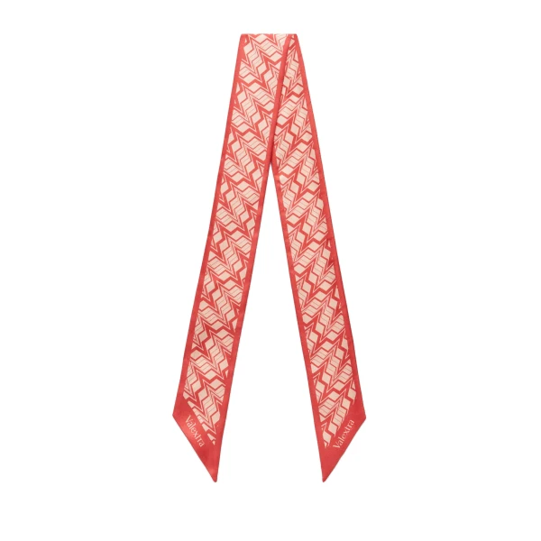 Valextra Silk Band Abstract in Tango Pink and Peony Pink | Scarves | Luxury Shoes 