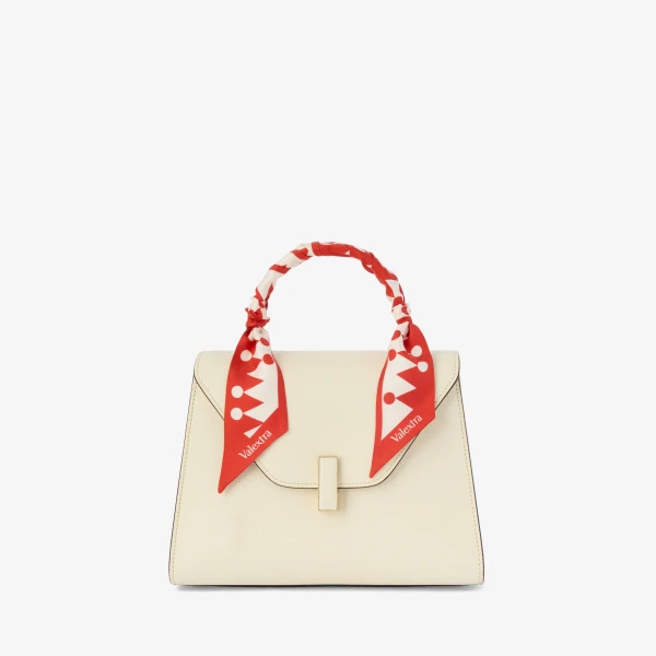 Valextra Silk Band Geometric in Crimson Red and Pergamena White | Scarves | Luxury Shoes 