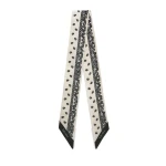 Valextra Silk Band Paisley in Pergamena White and Black | Scarves | Luxury Shoes 