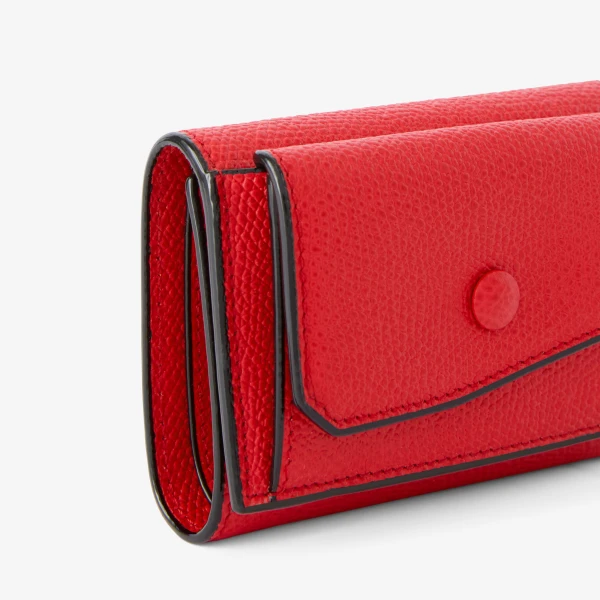 Valextra Small Wallet with Coin Holder in Crimson Red | Wallets & Purses | Luxury Shoes 