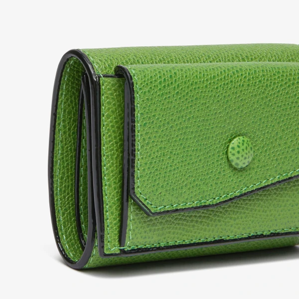 Valextra Small Wallet with Coin Holder in Grass Green | Wallets & Purses | Luxury Shoes 