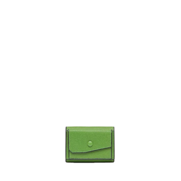 Valextra Small Wallet with Coin Holder in Grass Green | Wallets & Purses | Luxury Shoes 