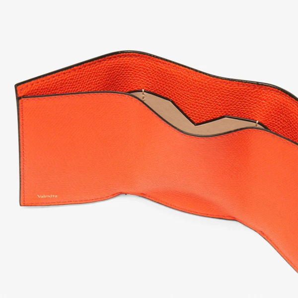 Valextra Small Wallet with Coin Holder in Lobster Red | Wallets & Purses | Luxury Shoes 