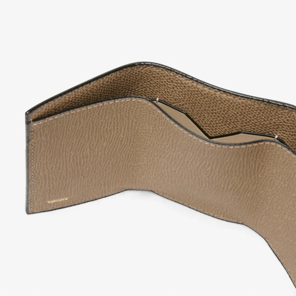 Valextra Small Wallet with Coin Holder in Oyster Brown | Wallets & Purses | Luxury Shoes 