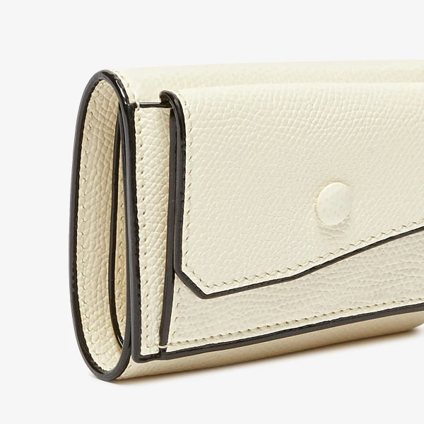 Valextra Small Wallet with Coin Holder in Pergamena White | Wallets & Purses | Luxury Shoes 
