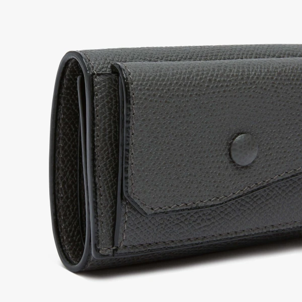 Valextra Small Wallet with Coin Holder in Smokey Grey | Wallets & Purses | Luxury Shoes 