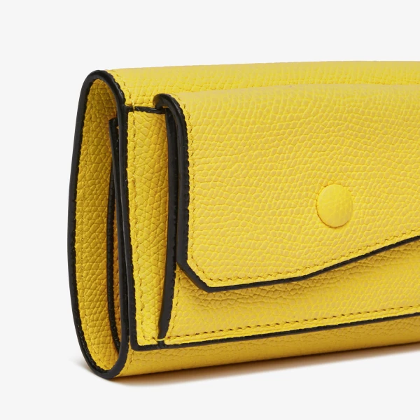 Valextra Small Wallet with Coin Holder in Yellow | Wallets & Purses | Luxury Shoes 