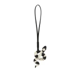 Valextra Snake Charm in Pergamena White and Black | Bag charms | Luxury Shoes 