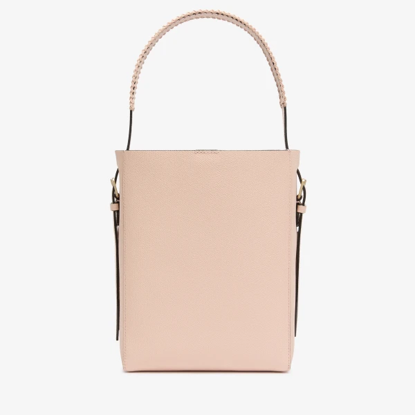 Valextra Soft Braided Bucket Mini Bag in Bonne Mine Pink | Bucket Bags | Luxury Shoes 