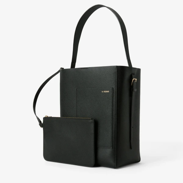 Valextra Soft Bucket Medium Bag in Black | Bucket Bags | Luxury Shoes 