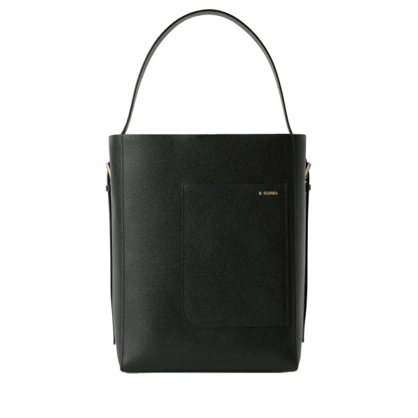 Valextra Soft Bucket Medium Bag in Black | Bucket Bags | Luxury Shoes 