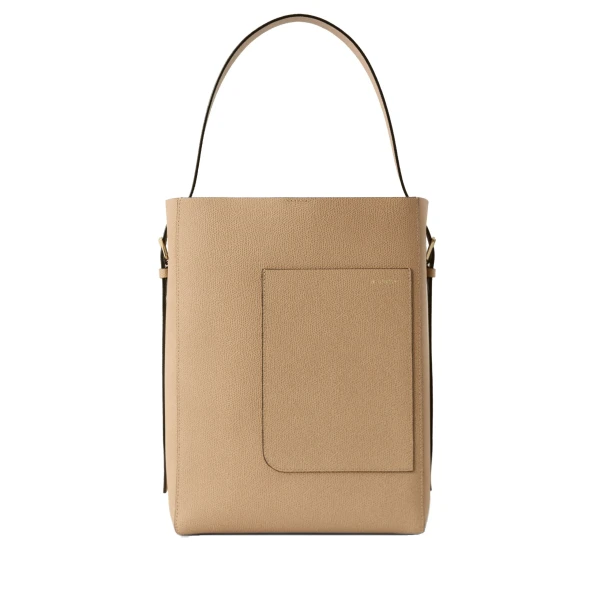 Valextra Soft Bucket Medium Bag in Cashmere Beige | Bucket Bags | Luxury Shoes 