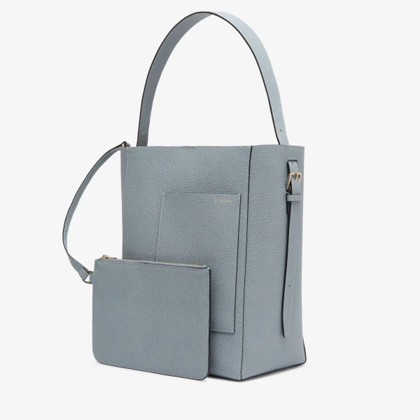 Valextra Soft Bucket Medium Bag in Niagara Blue | Bucket Bags | Luxury Shoes 