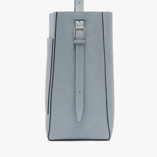 Valextra Soft Bucket Medium Bag in Niagara Blue | Bucket Bags | Luxury Shoes 