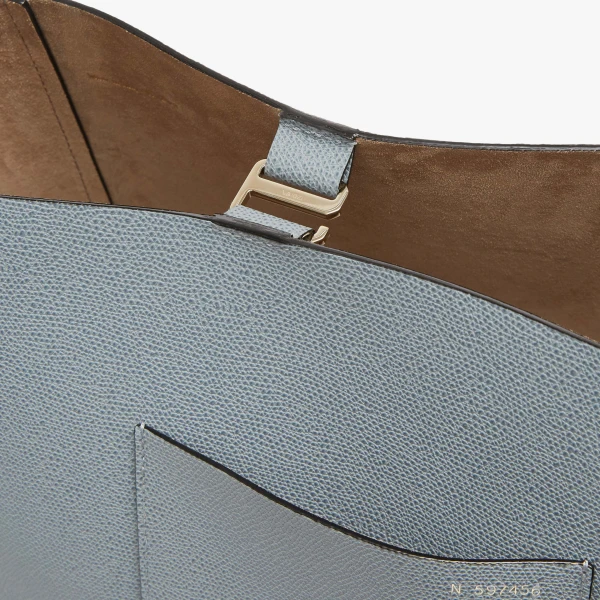 Valextra Soft Bucket Medium Bag in Niagara Blue | Bucket Bags | Luxury Shoes 