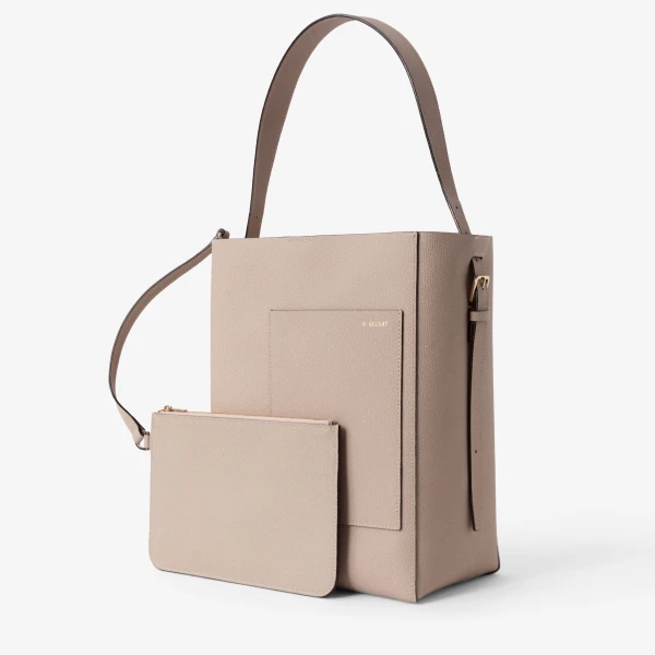 Valextra Soft Bucket Medium Bag in Nude Pink | Bucket Bags | Luxury Shoes 