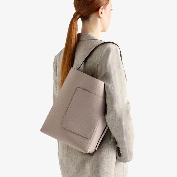 Valextra Soft Bucket Medium Bag in Nude Pink | Bucket Bags | Luxury Shoes 
