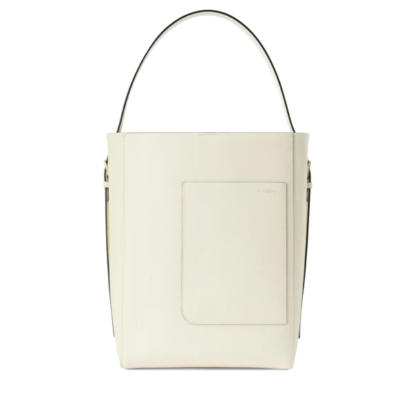 Valextra Soft Bucket Medium Bag in Pergamena White | Bucket Bags | Luxury Shoes 
